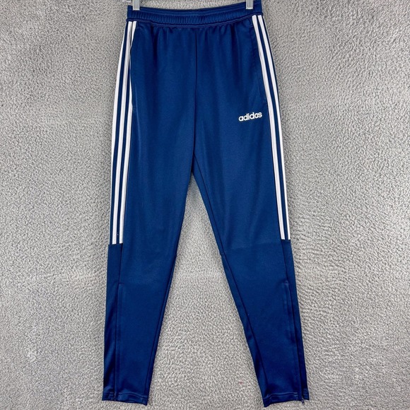 Adidas Climalite Track Pants Mens Small Blue White‎ Stripes Athletic Tapered Run - Picture 1 of 16